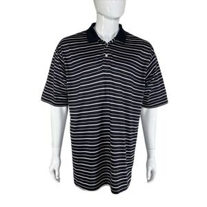 Alan Flusser Men’s Black White Golf Short Sleeve Polo